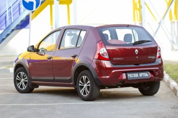 2 299 р. Накладки на колёсную арку RA (задняя правая)  Renault Sandero Stepway  (BS) (2010-2014) (Поверхность шагрень)  с доставкой в г. Набережные‑Челны. Увеличить фотографию 3