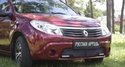 2 069 р. Защитная сетка решетки переднего бампера (с ДХО) РА  Renault Sandero  (BS) (2009-2014)  с доставкой в г. Набережные‑Челны. Увеличить фотографию 2