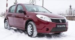 1 099 р. Зимняя заглушка решетки переднего бампера РА Renault Sandero (BS) (2009-2014)  с доставкой в г. Набережные‑Челны. Увеличить фотографию 2