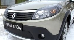 1 049 р. Зимняя заглушка решетки переднего бампера РА  Renault Sandero Stepway  (BS) (2010-2014)  с доставкой в г. Набережные‑Челны. Увеличить фотографию 2