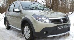 1 049 р. Зимняя заглушка решетки переднего бампера РА  Renault Sandero Stepway  (BS) (2010-2014)  с доставкой в г. Набережные‑Челны. Увеличить фотографию 3