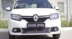 2 099 р. Защитная сетка решетки переднего бампера РА  Renault Sandero  (B8) (2014-2018) дорестайлинг  с доставкой в г. Набережные‑Челны. Увеличить фотографию 5