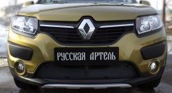 2 079 р. Защитная сетка решетки переднего бампера РА  Renault Sandero Stepway  (B8) (2014-2018) дорестайлинг  с доставкой в г. Набережные‑Челны. Увеличить фотографию 3