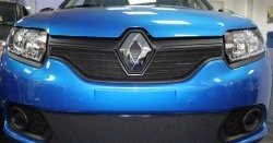 1 469 р. Нижняя сетка на бампер Russtal (черная)  Renault Sandero  (B8) (2014-2018) дорестайлинг  с доставкой в г. Набережные‑Челны. Увеличить фотографию 2