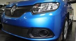 1 469 р. Нижняя сетка на бампер Russtal (черная)  Renault Sandero  (B8) (2014-2018) дорестайлинг  с доставкой в г. Набережные‑Челны. Увеличить фотографию 3