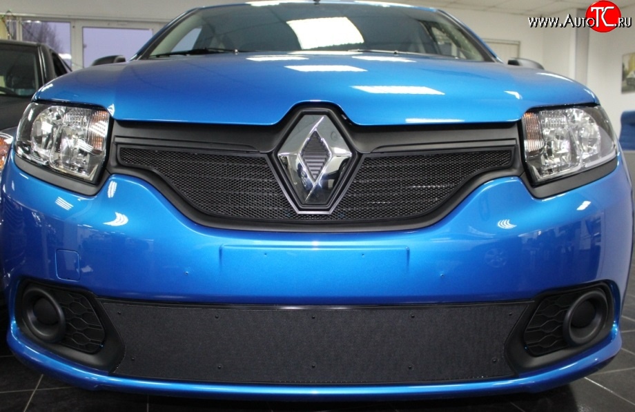 1 469 р. Сетка в решетку радиатора Russtal  Renault Sandero  (B8) (2014-2018) дорестайлинг (черная)  с доставкой в г. Набережные‑Челны