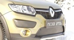 1 079 р. Зимняя заглушка решетки переднего бампера Stepway РА  Renault Sandero Stepway  (B8) (2014-2018) дорестайлинг  с доставкой в г. Набережные‑Челны. Увеличить фотографию 3