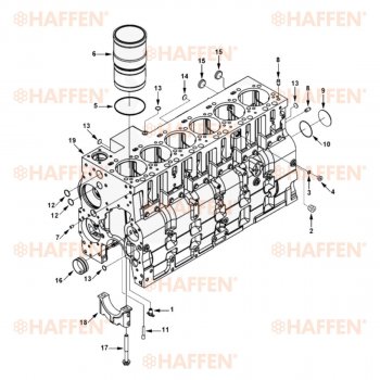 134 999 р. Блок цилиндров 6CT HAFFEN Dressta 534C фронтальный погрузчик (1995-2024)  с доставкой в г. Набережные‑Челны. Увеличить фотографию 7