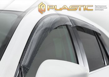 2 289 р. Ветровики дверей CA-Plastic  Toyota Sienta  NCP80 (2003-2015) дорестайлинг, 1-ое пополение 1-ый рестайлинг, 2-ой рестайлинг (Серия Art графит, без хром. молдинга)  с доставкой в г. Набережные‑Челны. Увеличить фотографию 2