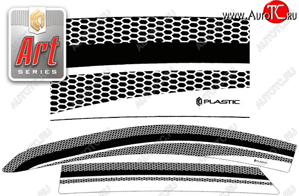 2 299 р. Ветровики дверей CA-Plastic  Hyundai IX35  LM (2009-2018) дорестайлинг, рестайлинг (Серия Art графит, без хром. молдинга, крепление скотч)  с доставкой в г. Набережные‑Челны