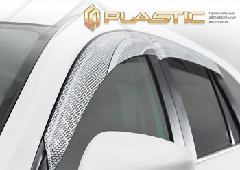 2 299 р. Ветровики дверей CA-Plastic  Toyota Sienta  NCP80 (2003-2015) дорестайлинг, 1-ое пополение 1-ый рестайлинг, 2-ой рестайлинг (Серия Art серебро, без хром. молдинга)  с доставкой в г. Набережные‑Челны. Увеличить фотографию 2