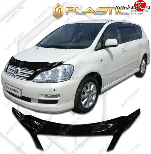 2 599 р. Дефлектор капота (exclusive) CA-Plastic  Toyota Ipsum  ACM20 (2003-2009) рестайлинг (Classic чёрный, Без надписи)  с доставкой в г. Набережные‑Челны