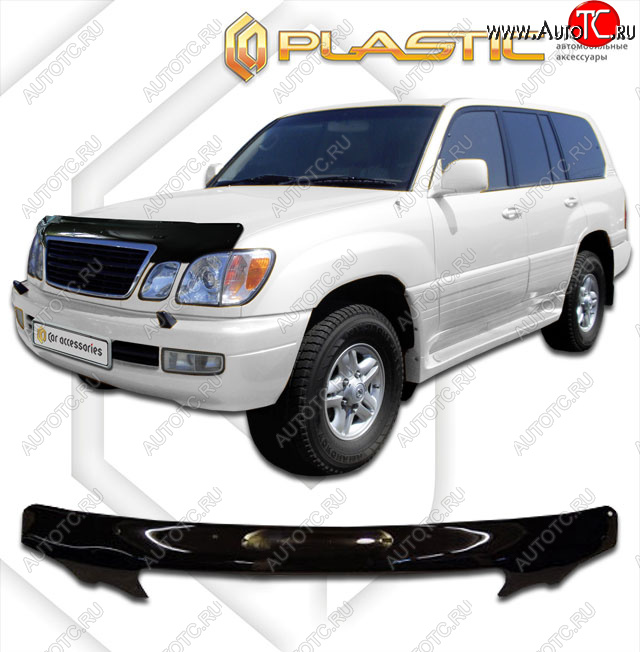 2 399 р. Дефлектор капота (exclusive) CA-Plastic  Toyota Land Cruiser Cygnus  j100 (1998-2003) дорестайлинг (Classic чёрный, Без надписи)  с доставкой в г. Набережные‑Челны