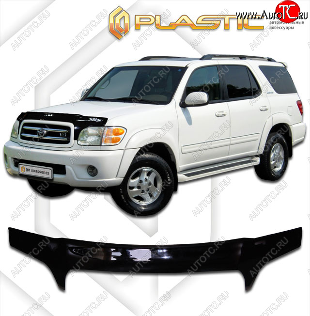 2 599 р. Дефлектор капота (exclusive) CA-Plastic  Toyota Sequoia (2000-2004) XK30, XK40 дорестайлинг (Classic чёрный, Без надписи)  с доставкой в г. Набережные‑Челны