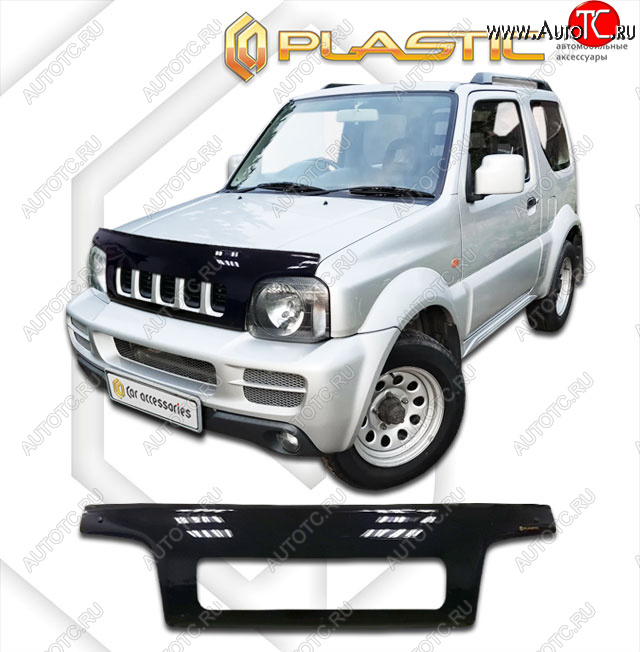 2 399 р. Дефлектор капота (exclusive) CA-Plastic  Suzuki Jimny  JB23/JB43 (1998-2012) дорестайлинг, 1-ый рестайлинг (Classic чёрный, Без надписи)  с доставкой в г. Набережные‑Челны