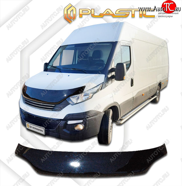 2 599 р. Дефлектор капота (exclusive) CA-Plastic  Iveco Daily (2014-2019) фургон (Classic чёрный, Без надписи)  с доставкой в г. Набережные‑Челны