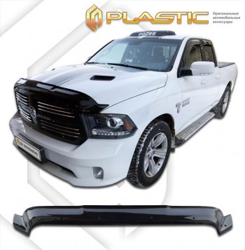 2 369 р. Дефлектор капота (Quad Cab) CA-Plastic Exclusive  Dodge Ram  DJ, DS (2008-2012) (Classic чёрный, Без надписи)  с доставкой в г. Набережные‑Челны. Увеличить фотографию 2