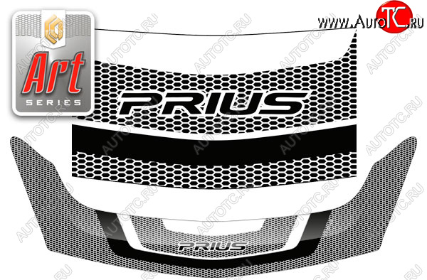 2 879 р. Дефлектор капота (exclusive)Серия Art графитToyotaPrius Правый руль2003-2011NHW20  Toyota Prius ( XW20,  XW30) (2003-2011) дорестайлинг, дорестайлинг (Art графит)  с доставкой в г. Набережные‑Челны