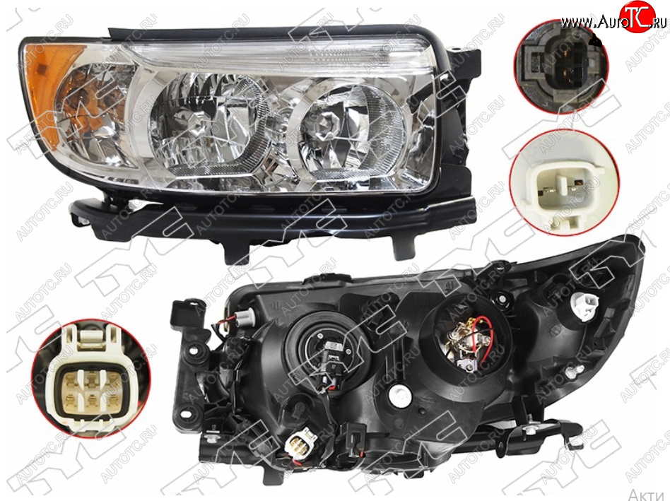 18 599 р. Правая фара (Евросвет) TYC Subaru Forester SG рестайлинг (2005-2008)  с доставкой в г. Набережные‑Челны