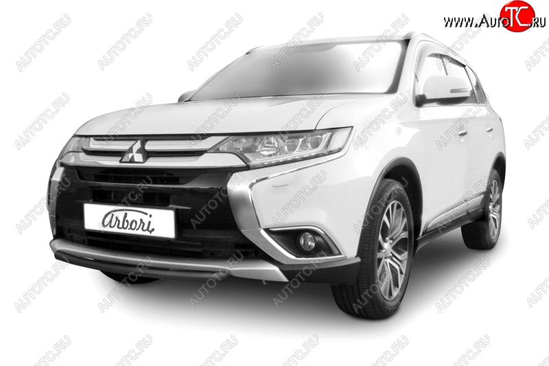 12 349 р. Защита переднего бампера (короткая диаметр 57 мм) Arbori Mitsubishi Outlander GF 2-ой рестайлинг (2015-2018)  с доставкой в г. Набережные‑Челны