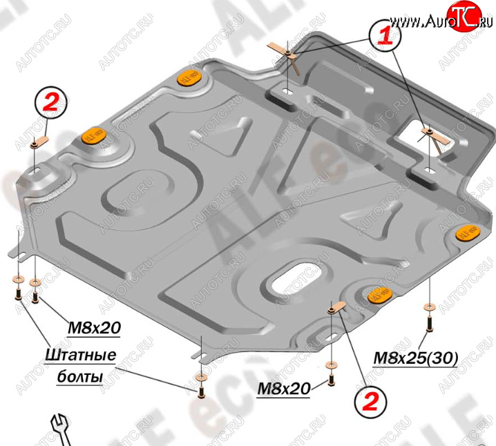 14 699 р. Защита картера двигателя и КПП Alfeco  Chevrolet Captiva (2011-2016) 1-ый рестайлинг, 2-ой рестайлинг (Алюминий 4 мм)  с доставкой в г. Набережные‑Челны