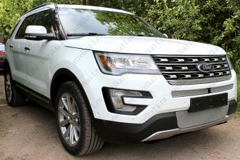 4 199 р. Защитная сетка в бампер (ячейка 4х10 мм, середина) Alfeco Премиум  Ford Explorer  U502 (2015-2018) 1-ый рестайлинг, 5 дв.  с доставкой в г. Набережные‑Челны. Увеличить фотографию 4