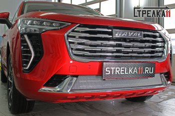 Защитная сетка радиатора в бампер (ячейка 3х7 мм) Стрелка11 Стандарт Haval (Хавал) Jolion (джолион) (2020-2024) дорестайлинг