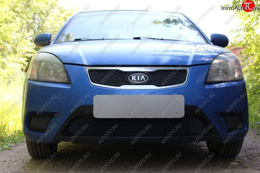 2 969 р.      Защита радиатора KIA RIO 2009-2011 black верх  KIA Rio  2 JB (2009-2011) рестайлинг седан, рестайлинг, хэтчбэк 5 дв. (черная)  с доставкой в г. Набережные‑Челны