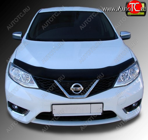 1 329 р. Дефлектор капота SIM Nissan Tiida 2 хэтчбек C13 дорестайлинг (2015-2016)  с доставкой в г. Набережные‑Челны