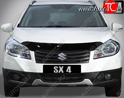 4 599 р. Дефлектор капота SIM Suzuki SX4 GYA,GYB  рестайлинг, хэтчбэк (2010-2016)  с доставкой в г. Набережные‑Челны