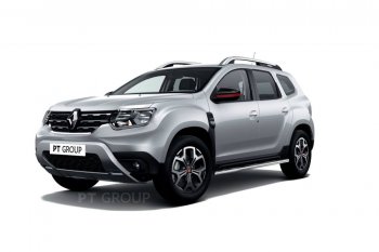 18 089 р. Защита порогов (прямая, Ø63 мм) Petroil Tuning  Renault Duster  HM (2021-2024) рестайлинг (полированная нержавейка)  с доставкой в г. Набережные‑Челны. Увеличить фотографию 1