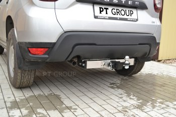 18 399 р. Фаркоп (с нержавеющей накладкой) Petroil Tuning Renault Duster HM (2020-2024) (Без заглушки )  с доставкой в г. Набережные‑Челны. Увеличить фотографию 3