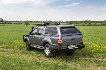 38 949 р. Бампер задний силовой РИФ Ford Ranger рестайлинг (2003-2007) (С квадратом под фаркоп)  с доставкой в г. Набережные‑Челны. Увеличить фотографию 3