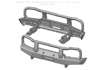 30 549 р. Бампер РИФ силовой передний ВАЗ Нива с защитной дугой и площадкой под лебедку Лада нива 4х4 2121 Бронто 3 дв. 1-ый рестайлинг (2017-2019) (С защитной дугой и площадкой под лебедку)  с доставкой в г. Набережные‑Челны. Увеличить фотографию 4