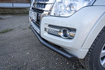 38 999 р. Бампер передний силовой РИФ Mitsubishi Pajero 4 V90 дорестайлинг (2006-2011) (Под площадку для лебёдки RIFPJR-30000 с защитой радиатора)  с доставкой в г. Набережные‑Челны. Увеличить фотографию 2