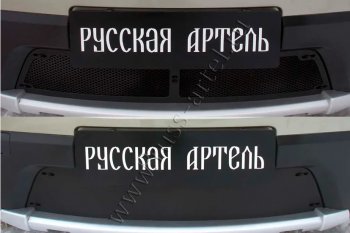 2 999 р. Защитная сетка и зимняя заглушка решетки радиатора Русская Артель Renault Sandero Stepway (BS) (2010-2014) (Поверхность текстурная)  с доставкой в г. Набережные‑Челны. Увеличить фотографию 2