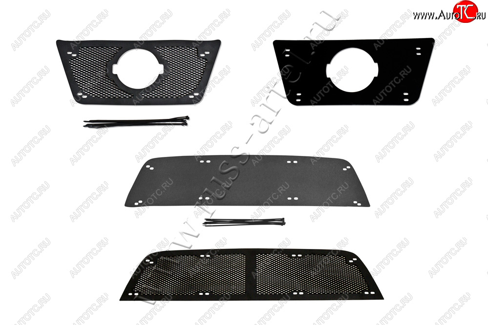 5 299 р. Комплект сетка и зимняя заглушка решетки радиатора и переднего бампера Русская Артель  Nissan Terrano  D10 (2013-2016) дорестайлинг (Поверхность текстурная)  с доставкой в г. Набережные‑Челны