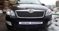 1 469 р. Сетка на бампер (рестайлинг) Russtal (черная) Skoda Fabia Mk2 универсал дорестайлинг (2007-2010)  с доставкой в г. Набережные‑Челны. Увеличить фотографию 3