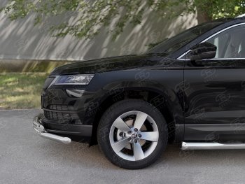 29 999 р. Защита переднего бампера (2 трубы Ø63 мм, нержавейка) SLITKOFF Skoda Karoq NU7 дорестайлинг (2017-2021)  с доставкой в г. Набережные‑Челны. Увеличить фотографию 4