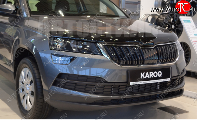 2 999 р. Дефлектор капота SIM Skoda Karoq NU7 дорестайлинг (2017-2021)  с доставкой в г. Набережные‑Челны