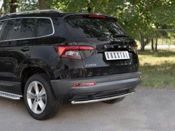 14 549 р. Защита заднего бампера (Ø42 мм, нержавейка) SLITKOFF Skoda Karoq NU7 дорестайлинг (2017-2021)  с доставкой в г. Набережные‑Челны. Увеличить фотографию 2