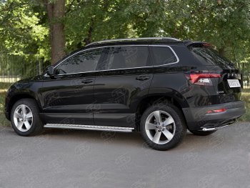 14 549 р. Защита заднего бампера (Ø42 мм, нержавейка) SLITKOFF Skoda Karoq NU7 дорестайлинг (2017-2021)  с доставкой в г. Набережные‑Челны. Увеличить фотографию 4