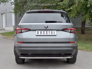 13 699 р. Защита заднего бампера (Ø42 мм, нержавейка) SLITKOFF Skoda Kodiaq NU7 дорестайлинг (2017-2021)  с доставкой в г. Набережные‑Челны. Увеличить фотографию 2