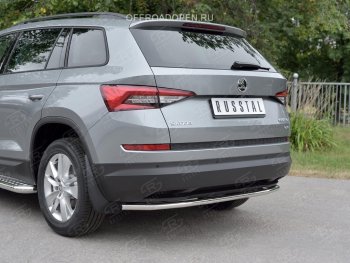 13 699 р. Защита заднего бампера (Ø42 мм, нержавейка) SLITKOFF Skoda Kodiaq NU7 дорестайлинг (2017-2021)  с доставкой в г. Набережные‑Челны. Увеличить фотографию 3