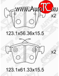 929 р. Комплект задних тормозных колодок SAT  Skoda Kodiaq  NU7 (2017-2021), Volkswagen Passat  B7 (2010-2015)  с доставкой в г. Набережные‑Челны