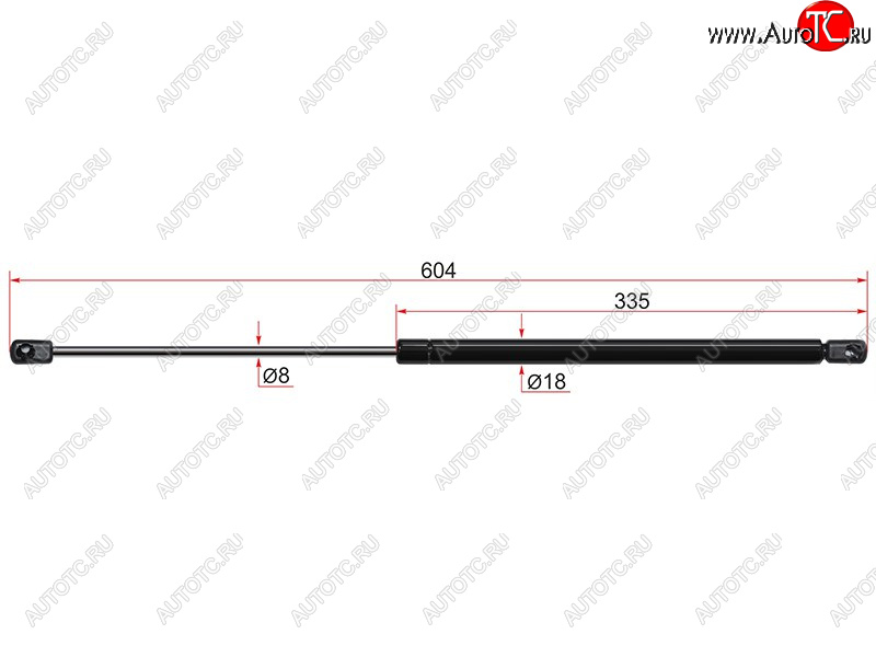 599 р. Газовый упор крышки багажника SAT  Skoda Octavia  A5 (2004-2013) дорестайлинг лифтбэк, лифтбэк рестайлинг  с доставкой в г. Набережные‑Челны