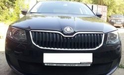 1 299 р. Сетка (для комплектации Active) на бампер Russtal (черная) Skoda Octavia A7 дорестайлинг лифтбэк (2012-2017)  с доставкой в г. Набережные‑Челны. Увеличить фотографию 2