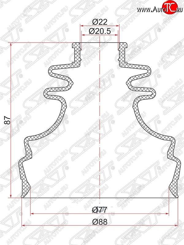 349 р. Пыльник ШРУСа (внутренний) SAT  Skoda Octavia ( Tour A4 1U5,  Tour A4 1U2) (1996-2000), Volkswagen Passat ( B5,  B5.5) (1996-2005)  с доставкой в г. Набережные‑Челны