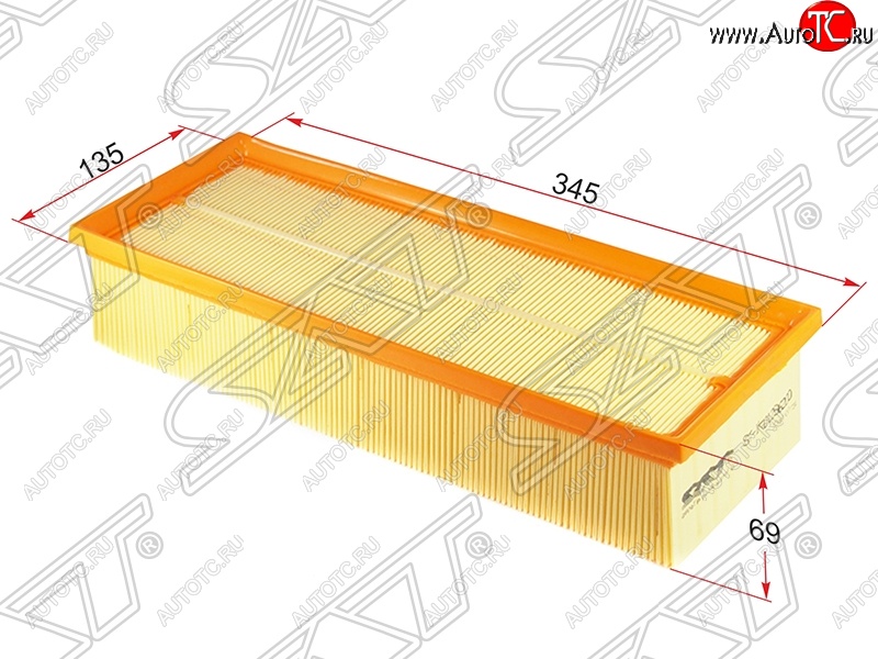 449 р. Фильтр воздушный двигателя SAT  Skoda Octavia (A5), Yeti, Volkswagen Golf (5,  6), Golf Plus (5,  6), Jetta (A5), Passat (B6), Tiguan (NF)  с доставкой в г. Набережные‑Челны