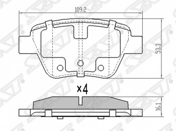 Колодки тормозные SAT (задние) Volkswagen Touran 1T дорестайлинг минивэн (2003-2006)